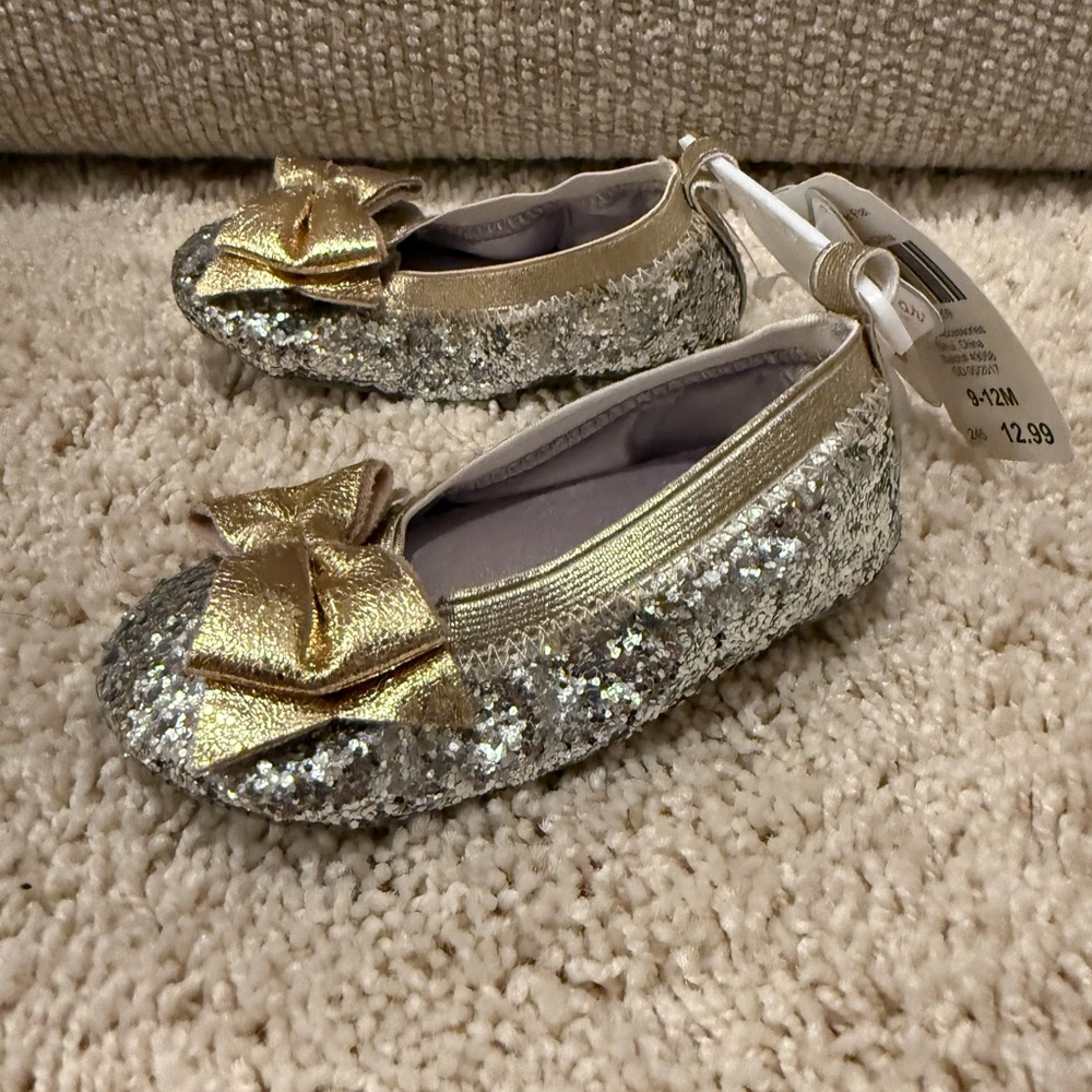 Rising Star Glittery Gold and Silver Dress Shoes